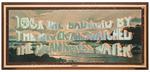 Wayne White; TOOK THE BAD ACID BY THE RIVER, 2013; acrylic on offset lithograph; 33 x 66 in.